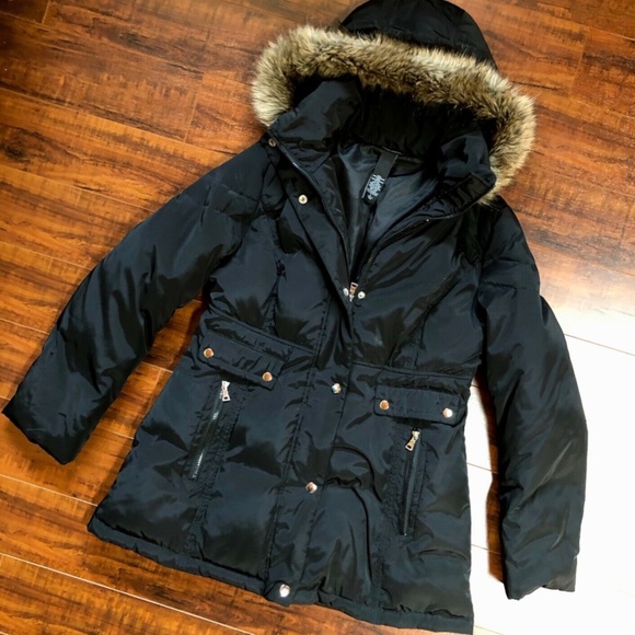 Black Hoodie Down Feather Puffer Jacket Pa…
